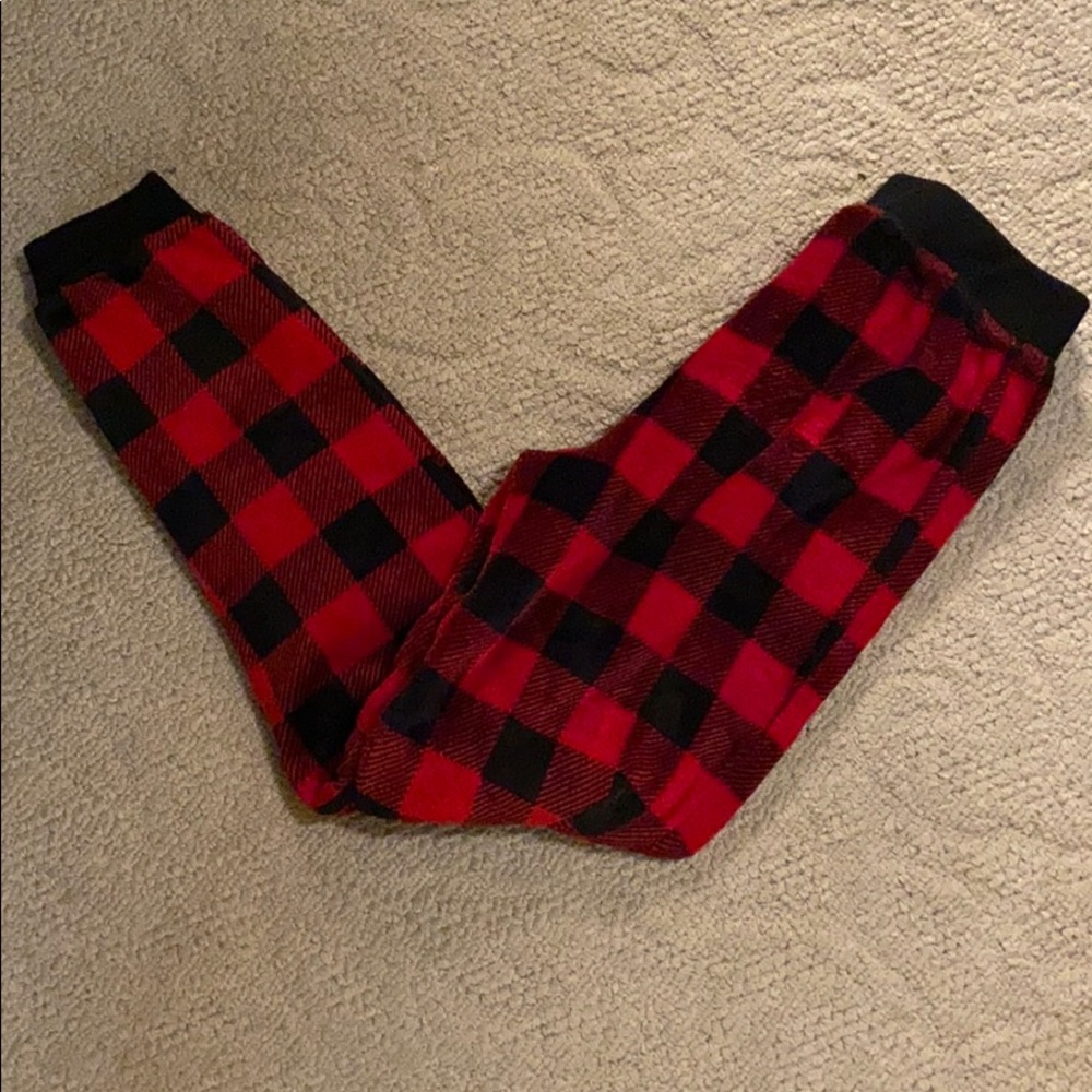 plaid soft fuzzy pajama pants !